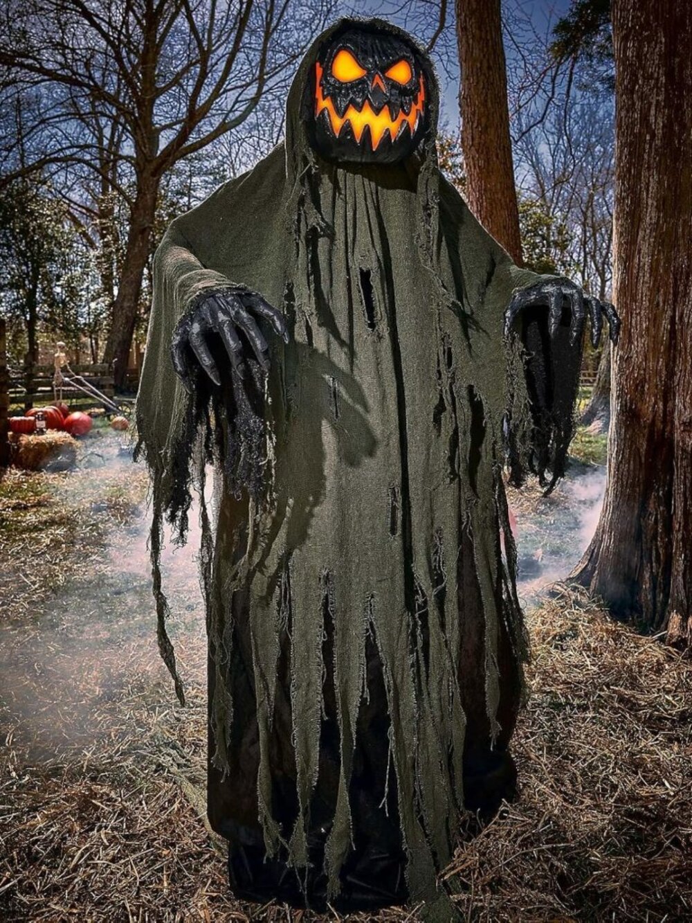 6 Ft Scary Animatronic Night Terror Decor with LED Eyes & Head Movements